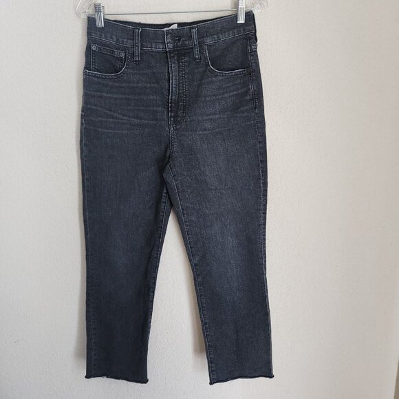Madewell The Perfect Vintage Crop Jean Size 28 Black Raw Hem Jean‎ - Picture 15 of 15